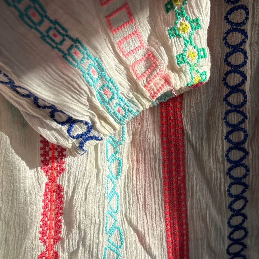 Colorful Boho Gauzy Blouse - Picture 3 of 10